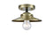 Railroad Semi-Flush Mount shown in the Black Antique Brass finish with a Antique Brass shade