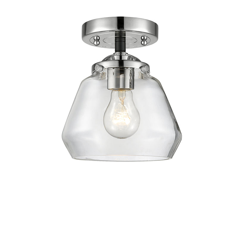 Fulton Semi-Flush Mount shown in the Black Polished Nickel finish with a Clear shade