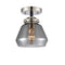 Fulton Semi-Flush Mount shown in the Black Polished Nickel finish with a Plated Smoke shade