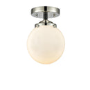 Beacon Semi-Flush Mount shown in the Black Polished Nickel finish with a Matte White shade