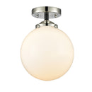 Beacon Semi-Flush Mount shown in the Black Polished Nickel finish with a Matte White shade