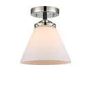 Cone Semi-Flush Mount shown in the Black Polished Nickel finish with a Matte White shade