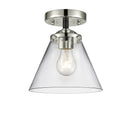 Cone Semi-Flush Mount shown in the Black Polished Nickel finish with a Clear shade