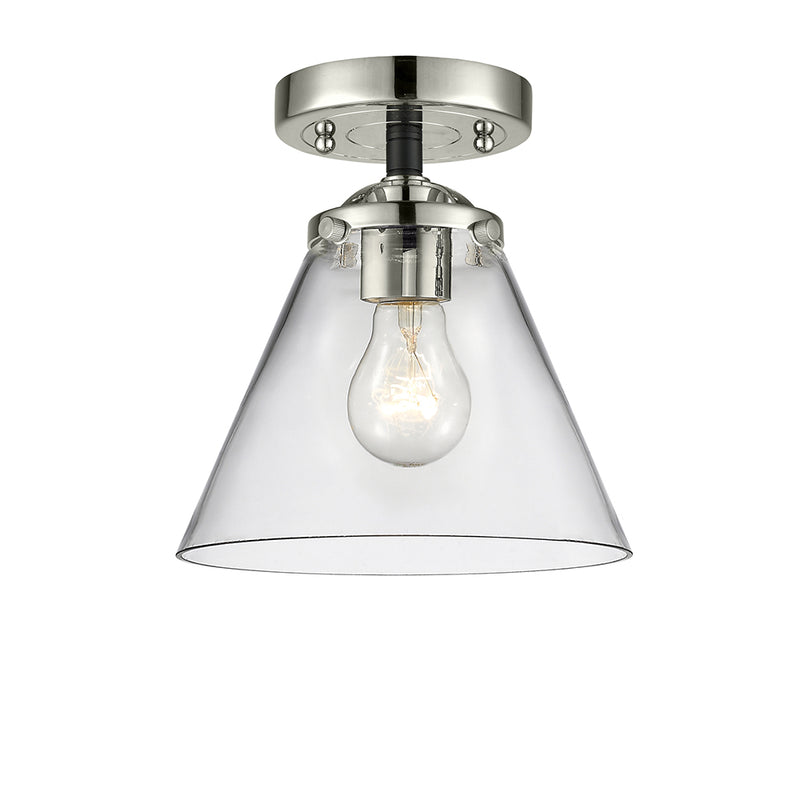 Cone Semi-Flush Mount shown in the Black Polished Nickel finish with a Clear shade