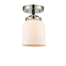 Bell Semi-Flush Mount shown in the Black Polished Nickel finish with a Matte White shade