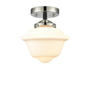 Oxford Semi-Flush Mount shown in the Black Polished Nickel finish with a Matte White shade