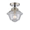 Oxford Semi-Flush Mount shown in the Black Polished Nickel finish with a Seedy shade