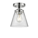 Cone Semi-Flush Mount shown in the Black Polished Nickel finish with a Clear shade