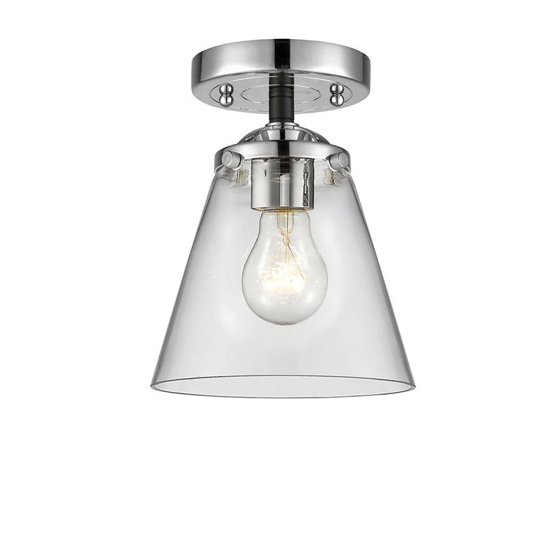 Cone Semi-Flush Mount shown in the Black Polished Nickel finish with a Clear shade