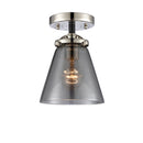 Cone Semi-Flush Mount shown in the Black Polished Nickel finish with a Plated Smoke shade