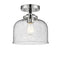 Bell Semi-Flush Mount shown in the Black Polished Nickel finish with a Seedy shade