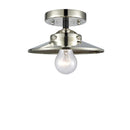 Railroad Semi-Flush Mount shown in the Black Polished Nickel finish with a Polished Nickel shade