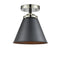 Appalachian Semi-Flush Mount shown in the Black Polished Nickel finish with a Matte Black shade
