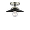 Railroad Semi-Flush Mount shown in the Black Polished Nickel finish with a Matte Black shade