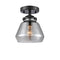 Fulton Semi-Flush Mount shown in the Oil Rubbed Bronze finish with a Plated Smoke shade