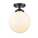 Beacon Semi-Flush Mount shown in the Oil Rubbed Bronze finish with a Matte White shade