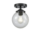 Beacon Semi-Flush Mount shown in the Oil Rubbed Bronze finish with a Seedy shade