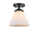 Cone Semi-Flush Mount shown in the Oil Rubbed Bronze finish with a Matte White shade