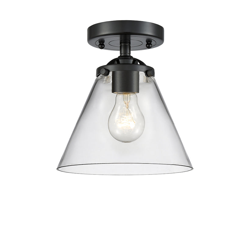 Cone Semi-Flush Mount shown in the Oil Rubbed Bronze finish with a Clear shade