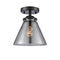 Cone Semi-Flush Mount shown in the Oil Rubbed Bronze finish with a Plated Smoke shade