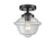 Oxford Semi-Flush Mount shown in the Oil Rubbed Bronze finish with a Clear shade