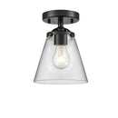 Cone Semi-Flush Mount shown in the Oil Rubbed Bronze finish with a Clear shade