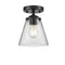 Cone Semi-Flush Mount shown in the Oil Rubbed Bronze finish with a Clear shade