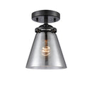 Cone Semi-Flush Mount shown in the Oil Rubbed Bronze finish with a Plated Smoke shade