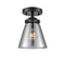 Cone Semi-Flush Mount shown in the Oil Rubbed Bronze finish with a Plated Smoke shade