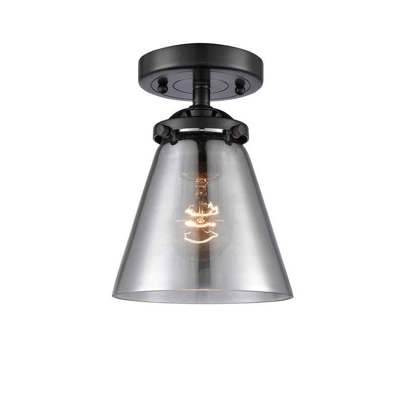 Cone Semi-Flush Mount shown in the Oil Rubbed Bronze finish with a Plated Smoke shade