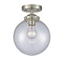 Beacon Semi-Flush Mount shown in the Brushed Satin Nickel finish with a Seedy shade