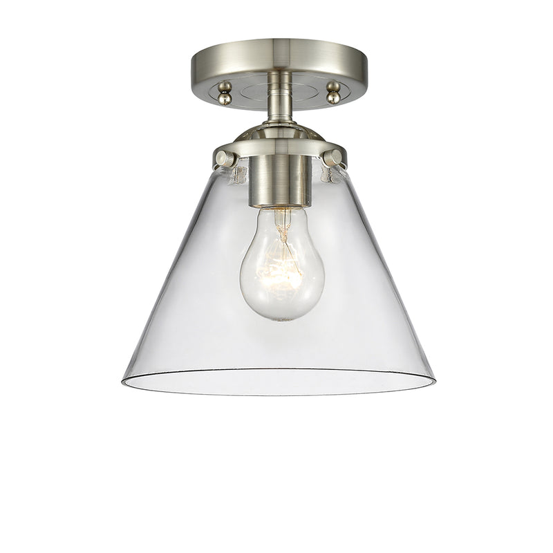 Cone Semi-Flush Mount shown in the Brushed Satin Nickel finish with a Clear shade