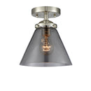 Cone Semi-Flush Mount shown in the Brushed Satin Nickel finish with a Plated Smoke shade