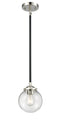 Innovations Lighting Beacon 1-80 watt 6 inch Black Polished Nickel Mini Pendant with Clear glass and Solid Brass Hang Straight Swivel 2841SBPNG2026