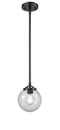 Innovations Lighting Beacon 1-80 watt 6 inch Oil Rubbed Bronze Mini Pendant with Seedy glass and Solid Brass Hang Straight Swivel 2841SOBG2046