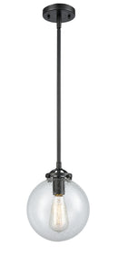 Innovations Lighting Beacon 1-100 watt 8 inch Oil Rubbed Bronze Mini Pendant with Seedy glass and Solid Brass Hang Straight Swivel 2841SOBG2048