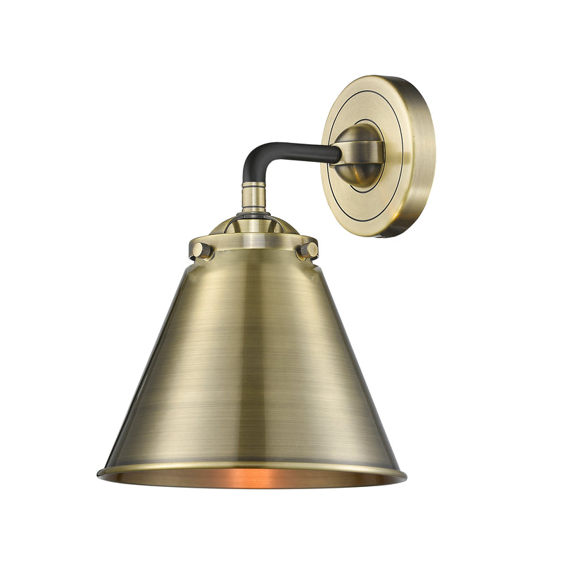 Appalachian Sconce shown in the Black Antique Brass finish with a Antique Brass shade