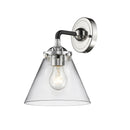 Cone Sconce shown in the Black Polished Nickel finish with a Clear shade