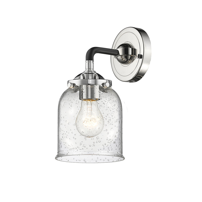 Bell Sconce shown in the Black Polished Nickel finish with a Seedy shade