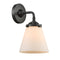 Cone Sconce shown in the Oil Rubbed Bronze finish with a Matte White shade