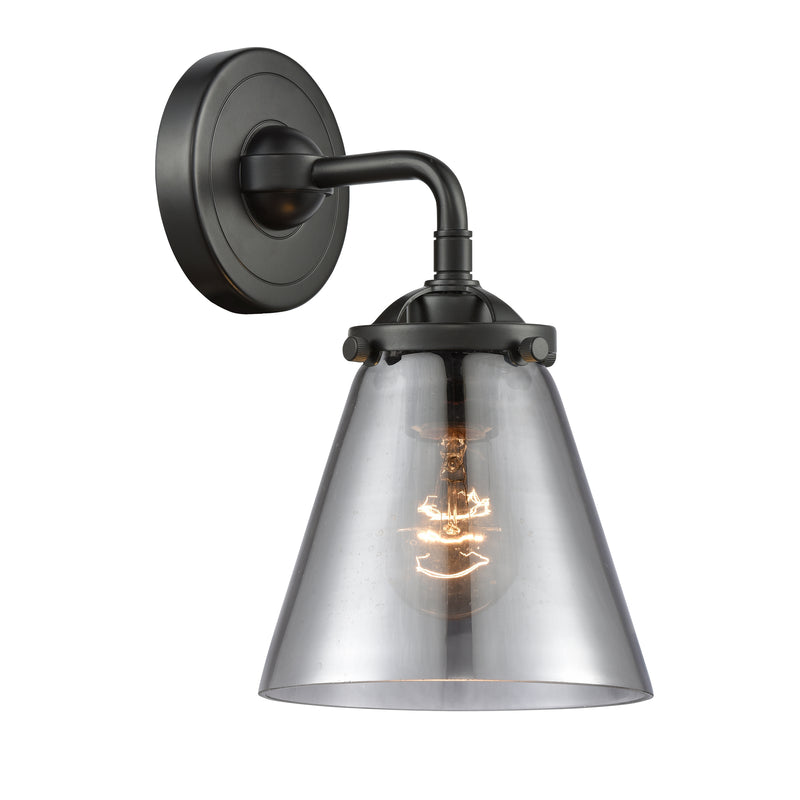 Cone Sconce shown in the Oil Rubbed Bronze finish with a Plated Smoke shade