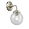 Beacon Sconce shown in the Brushed Satin Nickel finish with a Clear shade