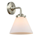 Cone Sconce shown in the Brushed Satin Nickel finish with a Matte White shade