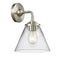 Cone Sconce shown in the Brushed Satin Nickel finish with a Clear shade