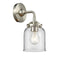 Bell Sconce shown in the Brushed Satin Nickel finish with a Clear shade