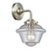 Oxford Sconce shown in the Brushed Satin Nickel finish with a Seedy shade