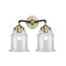 Canton Bath Vanity Light shown in the Black Antique Brass finish with a Clear shade