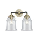 Canton Bath Vanity Light shown in the Black Antique Brass finish with a Clear shade