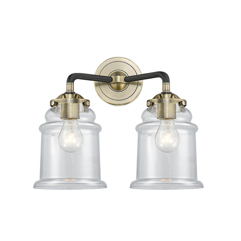 Canton Bath Vanity Light shown in the Black Antique Brass finish with a Clear shade