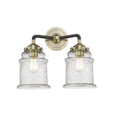 Canton Bath Vanity Light shown in the Black Antique Brass finish with a Seedy shade